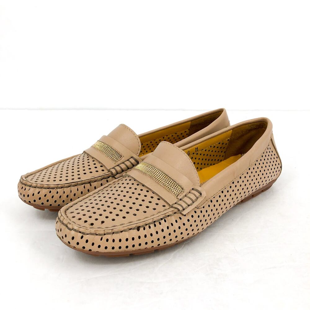Vaneli Womens Acris Driving Loafers SIZE 6 M EU 36.5 Nude Tan Leather NIB - Picture 4 of 10